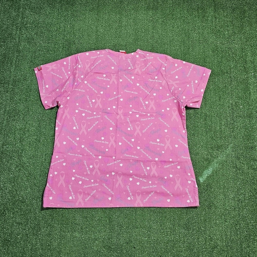 Dickies Pink Ribbon Pattern Scrub Top - Picture 6 of 6